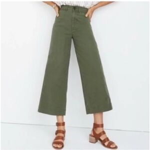 Madewell Khaki Wide-Leg Trousers